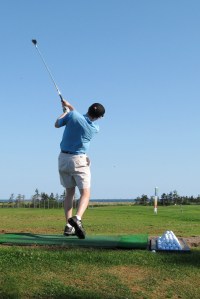Golfer Practicing